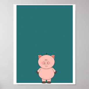 Cute Little Pig poster