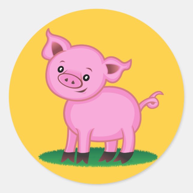 Cute Little Pig Sticker (Front)