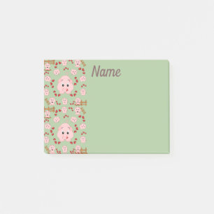 Cute Little Piggies and Hearts Pattern Post-it Notes
