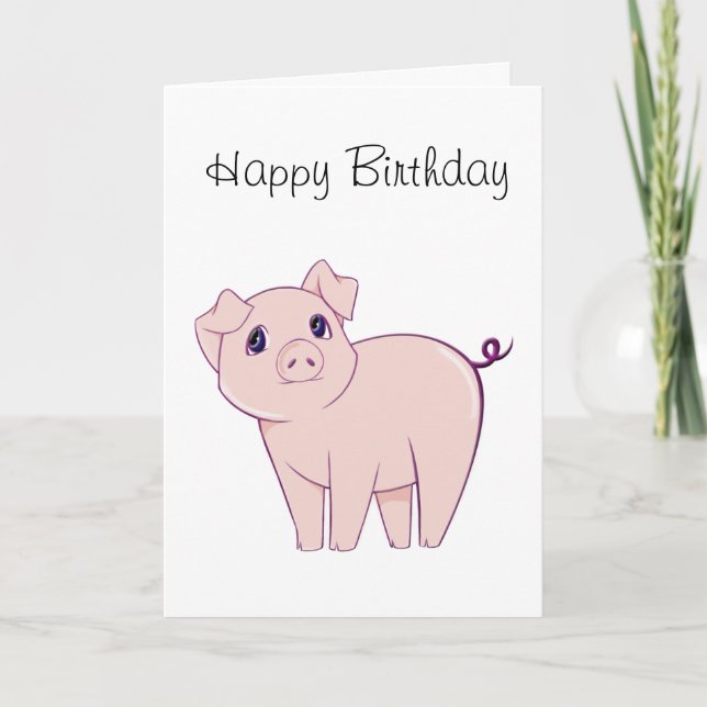 Cute Little Piggy Art Card (Front)