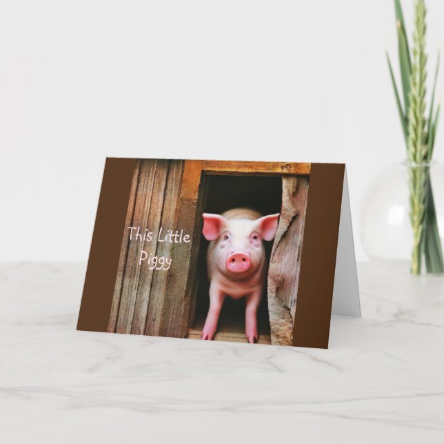 Cute Little Piggy Birthday Card (Front)