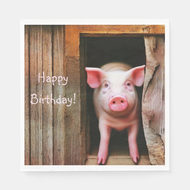  Cute Little Piggy Napkin (Front)
