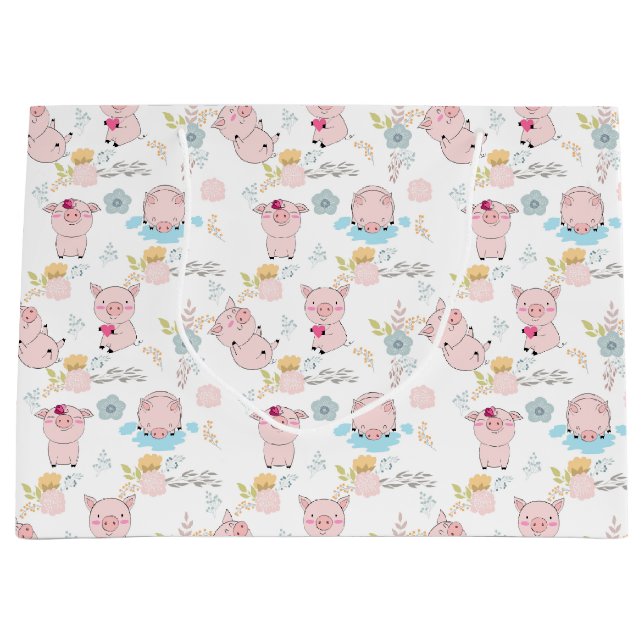 Cute Little Pigs Large Gift Bag (Front)