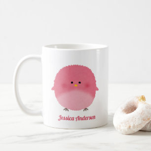 Cute Little Pink Birdie Watercolor Coffee Mug