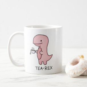 cute little pink cartoon dinosaur tea coffee mug
