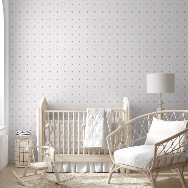 Cute Little Pink Hearts Pattern - Kids / Nursery Wallpaper (Kids)