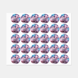 Cute Little Pink Lizard with Big Blue Eyes