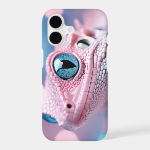 Cute Little Pink Lizard with Big Blue Eyes
