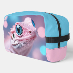 Cute Little Pink Lizard with Big Blue Eyes Dopp Kit
