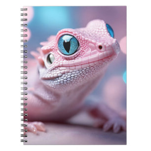 Cute Little Pink Lizard with Big Blue Eyes Notebook