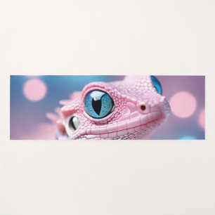 Cute Little Pink Lizard with Big Blue Eyes Yoga Mat