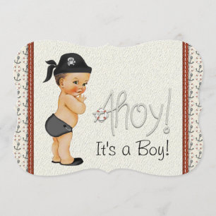 Cute Little Pirate Baby Shower Invitation