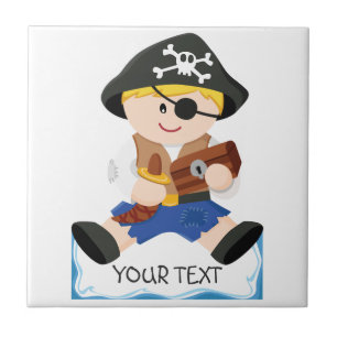Cute little pirate ceramic tile