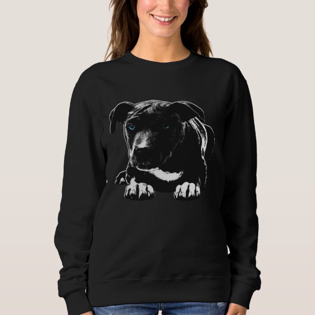 Cute Little Pitbull Puppy Dog Sweatshirt (Front)