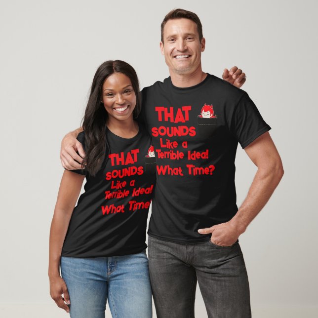 Cute Little Pocket Devil Custom Halloween Shirt (Unisex)