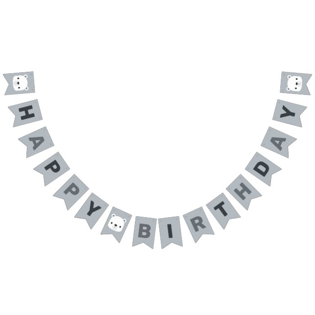 Cute Little Polar Bear Birthday Bunting (All)