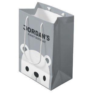 Cute Little Polar Bear Birthday Medium Gift Bag