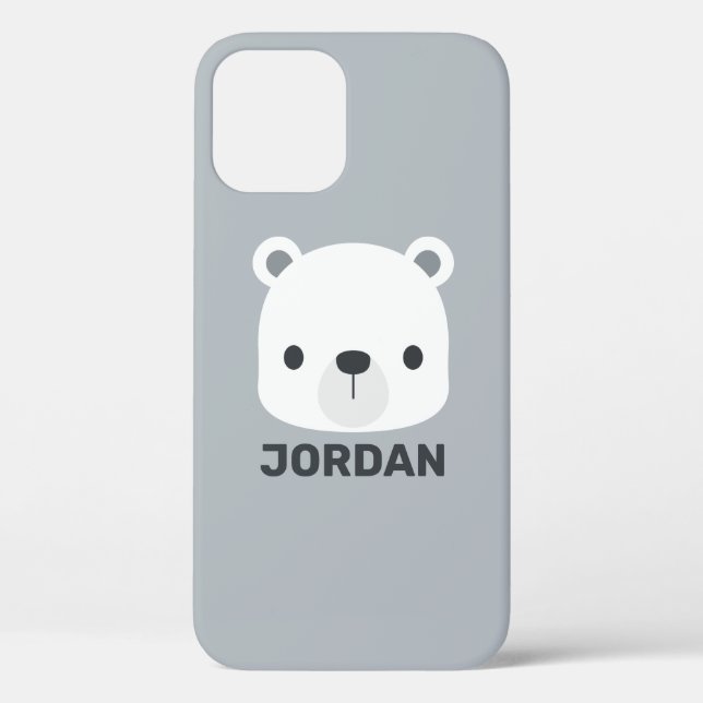 Cute Little Polar Bear with Personalised Name Case-Mate iPhone Case (Back)