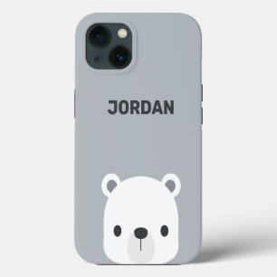 Cute Little Polar Bear with Personalised Name iPhone 13 Case