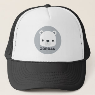 Cute Little Polar Bear with Personalised Name Trucker Hat
