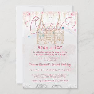 Cute Little Princess Once Upon A Time Birthday Invitation