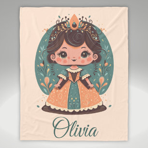 Cute Little Princess Personalised Fleece Blanket