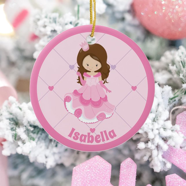 Cute Little Princess Pink Custom Ceramic Ornament (Creator Uploaded)