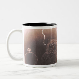 Cute little puffy guy and lightning Two-Tone coffee mug