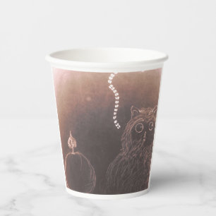Cute little puffy pussy cat and lightning paper cups
