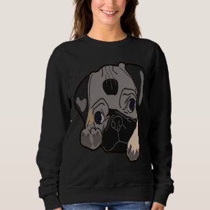 Cute Little Pug Looks Awesome Perfect Gift Idea Cl Sweatshirt