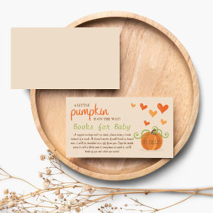 Cute Little Pumpkin Baby Shower Book Request Enclosure Card