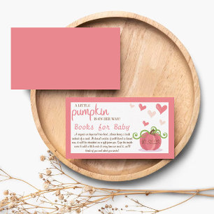 Cute Little Pumpkin Baby Shower Book Request Enclosure Card