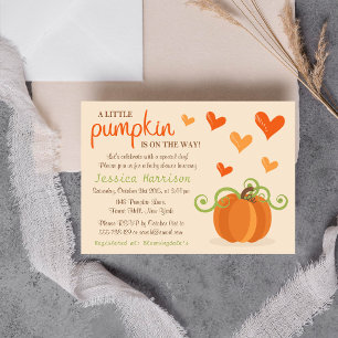 Cute Little Pumpkin Baby Shower Invitations