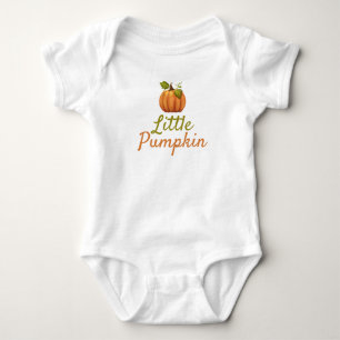 Cute Little Pumpkin Cursive Autumn Fall Baby Bodysuit
