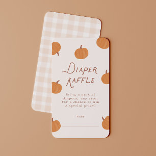 Cute Little Pumpkin Diaper Raffle Ticket Enclosure Card
