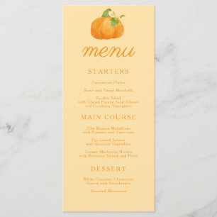 Cute Little Pumpkin Fall Baby Shower Menu