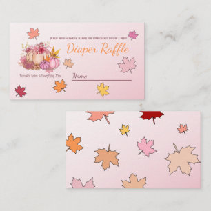 Cute Little Pumpkin on her way Pink Diaper Raffle Enclosure Card