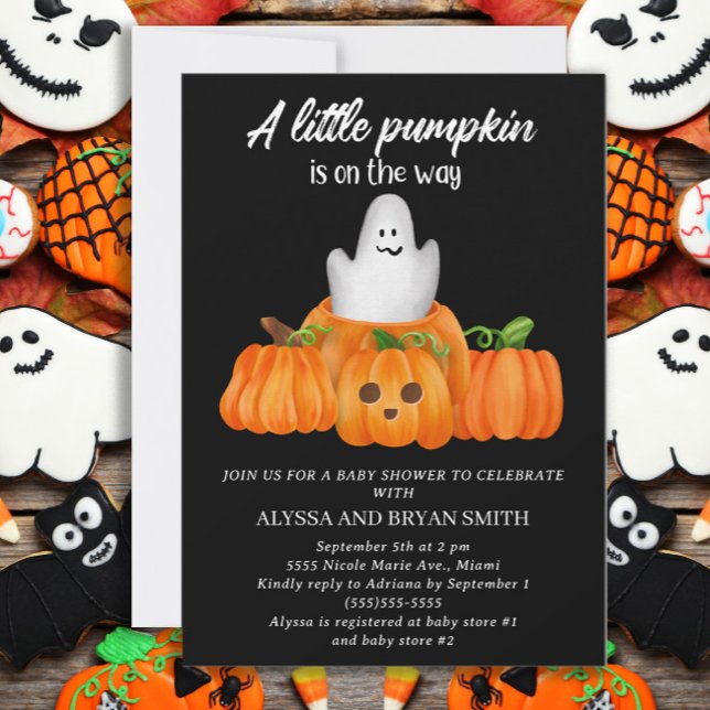 Cute Little Pumpkin On Way Baby Shower Invitation (Creator Uploaded)