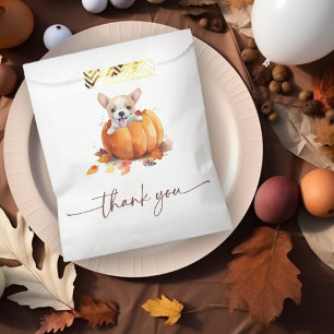 Cute Little Pumpkin Puppy Thank You Baby Shower Favour Bag