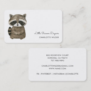 Cute Little Raccoon Daycare Business Card
