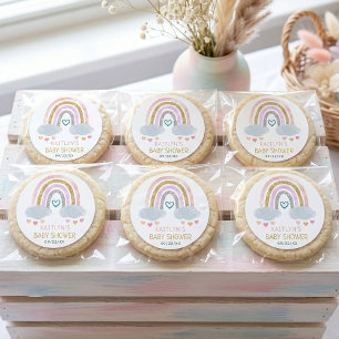 Cute Little Rainbow Baby Shower Classic Round Stic Sticker