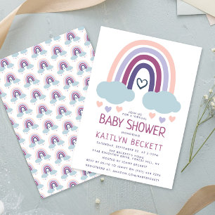Cute Little Rainbow Baby Shower Invitation