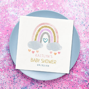 Cute Little Rainbow Baby Shower Napkins