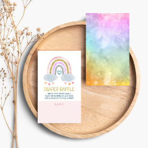 Cute Little Rainbow Diaper Raffle Enclosure Card