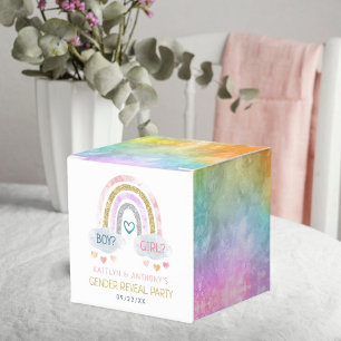 Cute Little Rainbow Gender Reveal Party Favour Box
