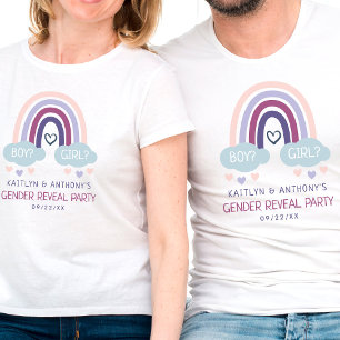 Cute Little Rainbow Gender Reveal Party T-Shirt