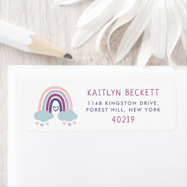 Cute Little Rainbow Return Address Label (Insitu)