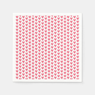 Cute Little Raspberry Pink Hearts Pattern Napkin