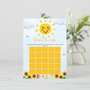 Cute little ray of Sunshine Baby Bingo Game Invitation