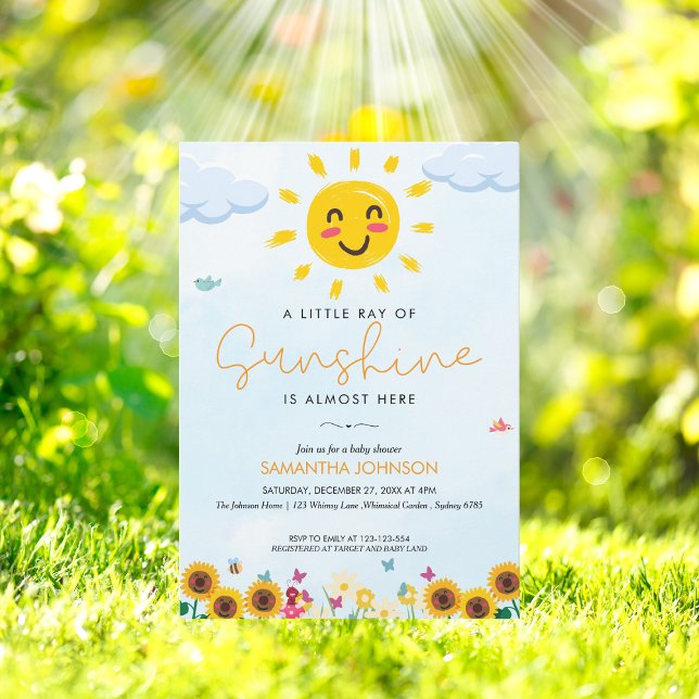 Cute little ray of Sunshine Baby Shower invitation (Creator Uploaded)
